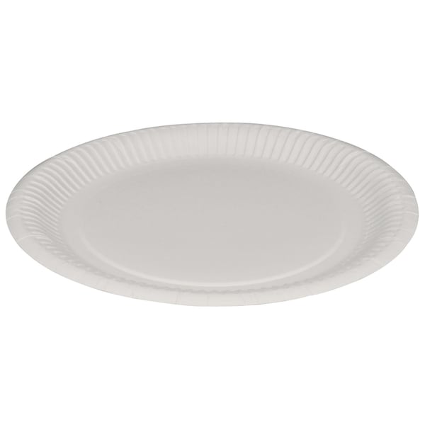Abena Plates, Round, Clay-Coated Paper, 9 Inch - 230 GSM, Paper-Plate Design, PK500 5635 - main